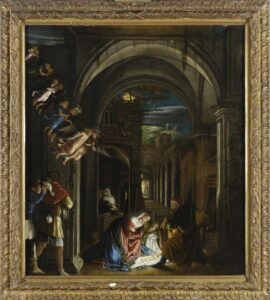 Ambito di Alessandro Bonvicino detto il Moretto Natività, olio su tela, cm 57,6 x 67 Gallerie dell'Accademia, Venezia